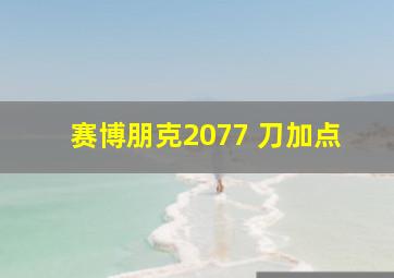 赛博朋克2077 刀加点